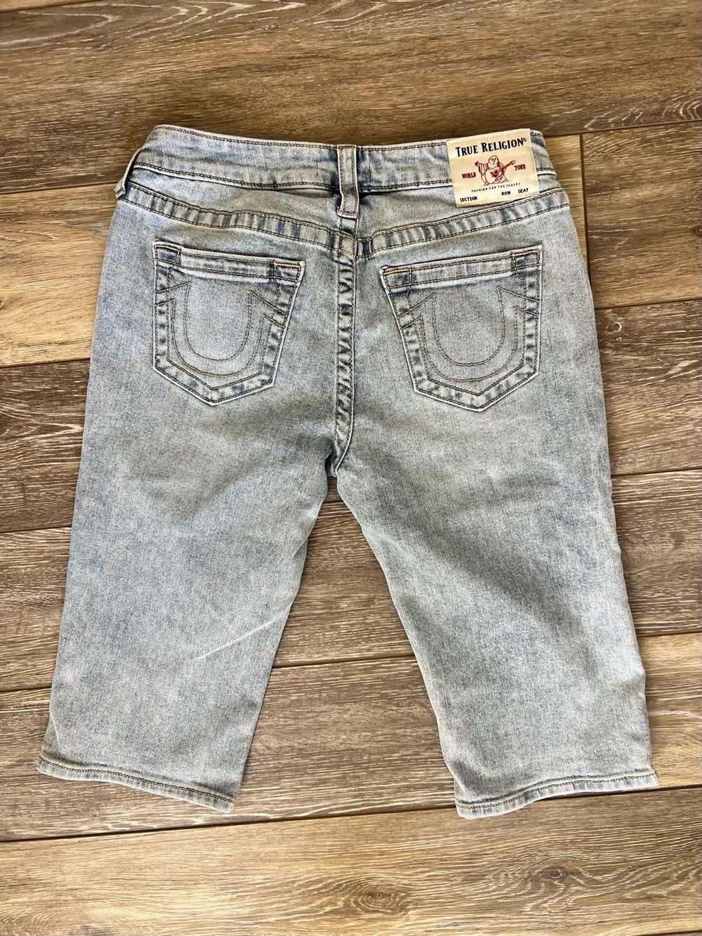 True Religion Riley Knee Length Jean Shorts